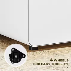 Vinsetto Lockable File Cabinet with 3 Drawers, Vertical Office Drawer for A4, Letter, Legal Size, Anti-tilt Design, Pre-Assembled Body, White - 5