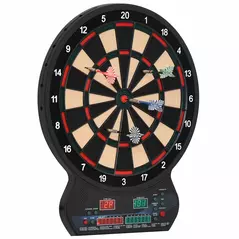 HOMCOM Electronic Hanging Dartboard LED Digital Score Set 27 Games and 202 Variations with 12 Soft Tip Darts - 1