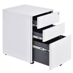Vinsetto Lockable Cabinet, Rolling Filing Cabinet with 3 Drawers, Steel Office Drawer Unit for A4, Letter, Legal Sized Files - 8