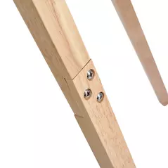 HOMCOM Floor Lamp with Elegant Wood Tripod, Free Standing E27 Bulb Lamp Versatile Use For Home Office - Beige - 8