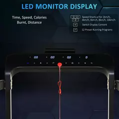 HOMCOM Folding Treadmill, 1.85HP Installation-Free Walking Jogging Running Machine, 12KM/H with 12 Pre-Programs and LED Display for Home Gym Office - 4