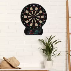 HOMCOM Electronic Hanging Dartboard LED Digital Score Set 27 Games and 202 Variations with 12 Soft Tip Darts - 2