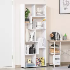HOMCOM Bookshelf, Tall Bookcase, Modern Room Divider, 8 Cube Storage Unit, Freestanding Storage Shelf for Living Room, Bedroom, Home Office, 70 x 24 x 178 cm, White - 9