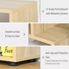 HOMCOM Bookshelf, Tall Bookcase, Modern Room Divider, 8 Cube Storage Unit, Freestanding Storage Shelf for Living Room, Bedroom, Home Office, 70 x 24 x 178 cm, Natural - 5