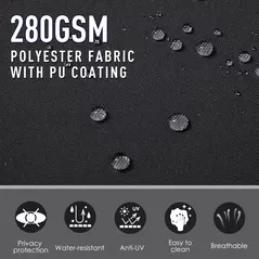 Outsunny 600 x 180 cm (HxL) Retractable Awning Double Canopy Side Privacy Protection Sun Shade Side Blind w/ Steel Frame Versatile Use In Garden Patio - Black - 8