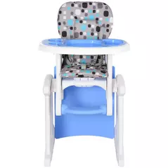 HOMCOM 2 in 1 Convertible Baby High Chair Toddler Table Chair Infant Feeding Seat Removable Food Tray Safety Harness Blue - 8