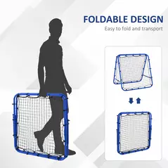 HOMCOM Double Sided Football Rebounder Net, Football Rebound Goal with Five Adjustable Angles, Blue - 5