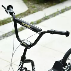 HOMCOM Teen Kick Scooter with Adjustable Handlebar, Inflatable Wheels, Two Brakes, Black - 9