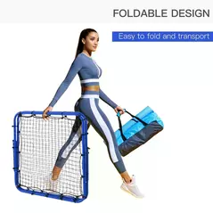 HOMCOM Double Sided Football Rebounder Net, Football Rebound Goal with Five Adjustable Angles, Blue - 7