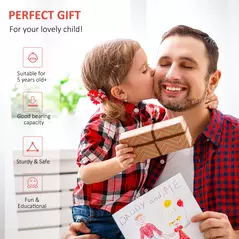 HOMCOM Teen Kick Scooter with Adjustable Handlebar, Inflatable Wheels, Two Brakes, Black - 6