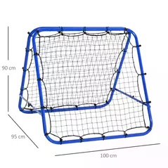 HOMCOM Double Sided Football Rebounder Net, Football Rebound Goal with Five Adjustable Angles, Blue - 3