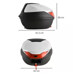 HOMCOM 32L Motorcycle Tail box Helmet Top Case Motorbike Luggage Storage Trunk Carrier Mount Rack - 3