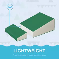 HOMCOM 5 Piece Kids Soft Play Set, Climb and Crawl Activity Toys Set for Baby Toddler, Soft Foam Blocks Indoor Play Equipment Learning Toys Blue - 4