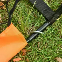 HOMCOM Set of 2 Football Goal Net 6 x 3 ft Foldable Outdoor Sport Training Teens Adults Football with Carrying Bag Orange - 5