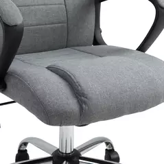 Vinsetto Linen-Look Swivel Office Chair - Dark Grey - 9