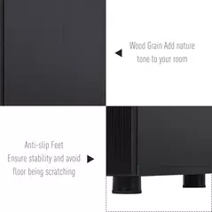 Vinsetto Two-Tier Locking Office Storage Cabinet - Black - 7