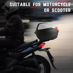 HOMCOM 32L Motorcycle Tail box Helmet Top Case Motorbike Luggage Storage Trunk Carrier Mount Rack - 7