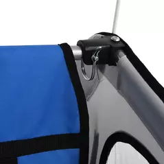 HOMCOM 2 Seat Bike Trailer Bicycle wagon for Kids Child Steel Frame Safety Harness Seat Carrier Hitch Coupler Blue White 130 x 76 x 88 cm - 9