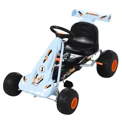 HOMCOM Kids Children Pedal Go Kart Manual Ride On Car w/ Brake Gears Steering Wheel Adjustable Seat Outdoor Fun Vehicle 97 x 66 x 59 cm - 1