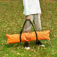 HOMCOM Set of 2 Football Goal Net 6 x 3 ft Foldable Outdoor Sport Training Teens Adults Football with Carrying Bag Orange - 4