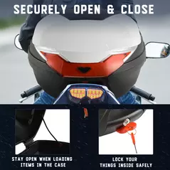 HOMCOM 32L Motorcycle Tail box Helmet Top Case Motorbike Luggage Storage Trunk Carrier Mount Rack - 8