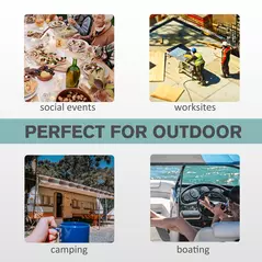 Outsunny Camping Sink, 17L Portable Hand Wash Station with Towel Holder, Soap Dispenser and Rolling Wheels, Outdoor Sink for Events, Gatherings, Worksite - 8