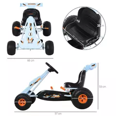 HOMCOM Kids Children Pedal Go Kart Manual Ride On Car w/ Brake Gears Steering Wheel Adjustable Seat Outdoor Fun Vehicle 97 x 66 x 59 cm - 3