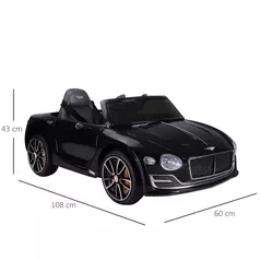 HOMCOM Bentley GT Licensed 12V Electric Car for Kids, Kid's Electric Ride on with Remote Control, Ride on Car with LED Lights, Music, for 3-5 Years, Black - 3