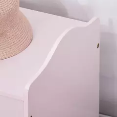 HOMCOM Wooden Kids Toy Box Children Storage Organizer Chest Safety Hinge Playroom Furniture Pink - 9