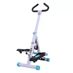 HOMCOM Stepper w/ Handle Hand Grip Workout Fitness Machine For Fitness Aerobic Exercise Home Gym White - 1