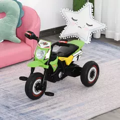 HOMCOM Trike for Kids, Toddler Pedal Motorcycle, Kids Ride On Tricycle Early Learning w/ Music Lights Handlebar Stickers Exercise Boys Girls Gift for 18 - 36 Months Green - 7