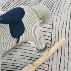 HOMCOM Kids Plush Rocking Horse w/ Sound Children Rocker Ride On Toy Gift 3-6 Years Grey - 9