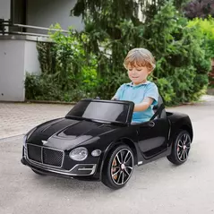 HOMCOM Bentley GT Licensed 12V Electric Car for Kids, Kid's Electric Ride on with Remote Control, Ride on Car with LED Lights, Music, for 3-5 Years, Black - 2