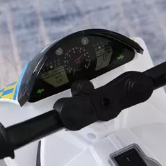 HOMCOM Kids Ride-On Police Bike 3-Wheel Vehicle w/ Music Lights Safe Seat Handlebars Toddler NO POWER Child Learning Fun Development 18-36 Months Blue - 9