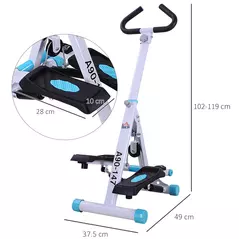 HOMCOM Stepper w/ Handle Hand Grip Workout Fitness Machine For Fitness Aerobic Exercise Home Gym White - 3