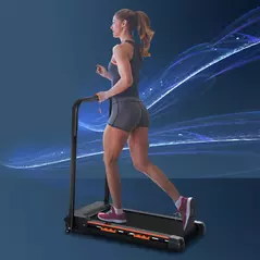 HOMCOM Steel Folding Motorized Home Treadmill w/ LCD Monitor Black - 2