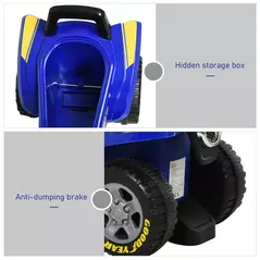 HOMCOM Baby Quad Bike Kids Ride On Car Goodyear Licensed Walker Foot To Floor Slider NO POWER w/ Lights Horn Storage Blue for 18-36 Months - 7