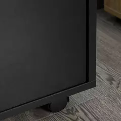HOMCOM 60cm Filing Cabinet with Drawer, Open Shelf, Metal Handles and 4 Wheels, Office Home Organiser Mobile Printer, Black - 9