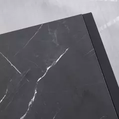 HOMCOM Coffee Table, Two-Tier Faux Marble Effect Centre Table with Metal Frame and Storage Shelf for Living Room, 106 x 50 x 45cm, Black - 9