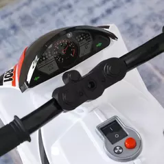 HOMCOM Kids Ride-On Police Bike 3-Wheel Vehicle w/ Music Lights Safe Seat Handlebars Toddler NO POWER Child Learning Fun Development 18-36 Months White - 9