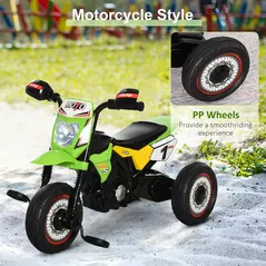 HOMCOM Trike for Kids, Toddler Pedal Motorcycle, Kids Ride On Tricycle Early Learning w/ Music Lights Handlebar Stickers Exercise Boys Girls Gift for 18 - 36 Months Green - 4