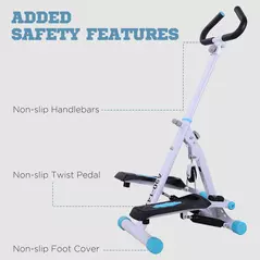 HOMCOM Stepper w/ Handle Hand Grip Workout Fitness Machine For Fitness Aerobic Exercise Home Gym White - 8