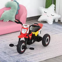 HOMCOM Trike for Kids, Toddler Pedal Motorcycle, Kids Ride On Tricycle Early Learning w/ Music Lights Handlebar Stickers Exercise Boys Girls Gift for 18 - 36 Months Red - 7