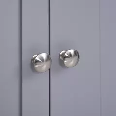 kleankin 75x60cm Freestanding Bathroom Storage Cabinet Unit w/ 2 Drawers Cupboard Adjustable Shelf Metal Handles Traditional Style Grey White - 9