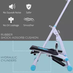 HOMCOM Stepper w/ Handle Hand Grip Workout Fitness Machine For Fitness Aerobic Exercise Home Gym White - 7