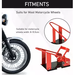 HOMCOM Motorcycle Wheel Chock 8-15.5 cm Metal Motorbike Holder Pre-Drilled Holes For Truck And Trailer - 4