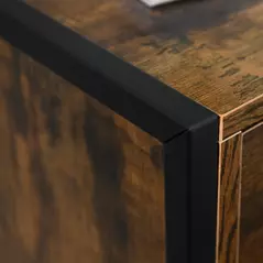 HOMCOM Bedroom Chest of Drawers, Industrial 3-Drawer Dresser, Storage Drawers Unit with Metal Frame for Living Room, Rustic Brown - 5