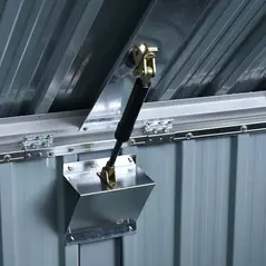 Outsunny 3.2 x 5.1ft Corrugated Steel Two-Bin Storage Shelter - Black - 8