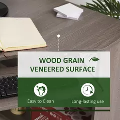 HOMCOM L-Shaped Corner Computer Desk w/ 2 Shelves Wide Worktop Keyboard Tray Drawer & CPU Stand Home Office Study Bedroom Furniture Grey - 6