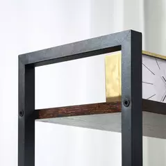 HOMCOM Office Desk with Storage Shelves, 120 CM Computer Desk, Industrial Study Table with Metal Frame for Home Office Small Space, Rustic Brown - 8